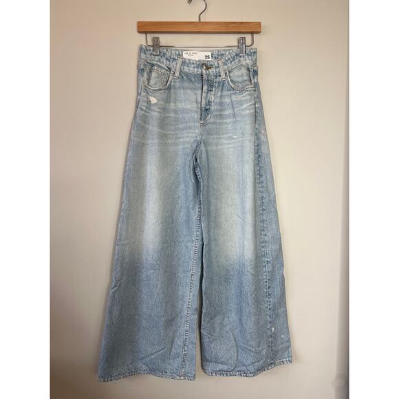 NEW Rag & Bone Miramar Sofie Wide Leg Flare Ankle Length Sweatpants Blue Size 25 - Picture 2 of 9